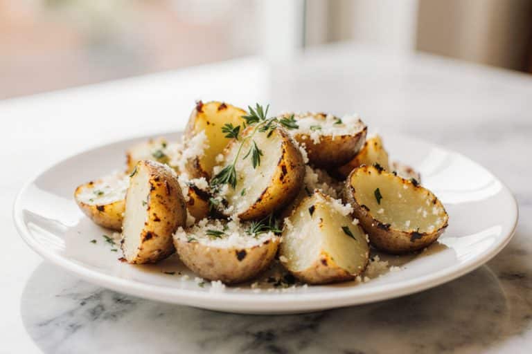 Gebackene Kartoffeln mit Knoblauch & Parmesan