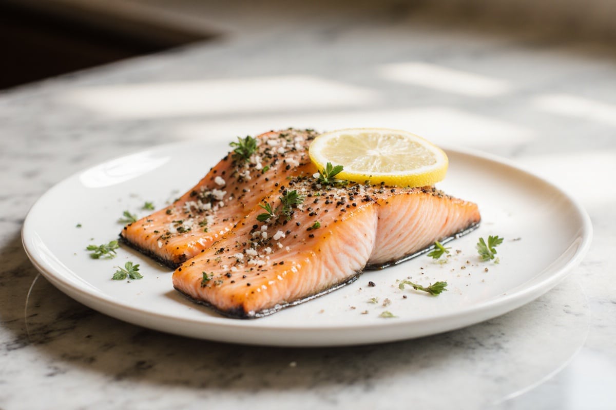 Lachs aus der Heißluftfritteuse