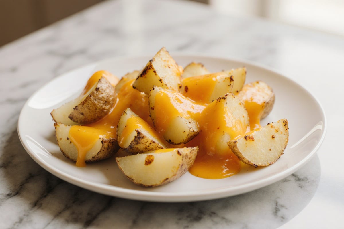 Knusprige Käse-Kartoffeln aus dem Air Fryer Rezept 2 Knusprige Käse-Kartoffeln aus dem Air Fryer