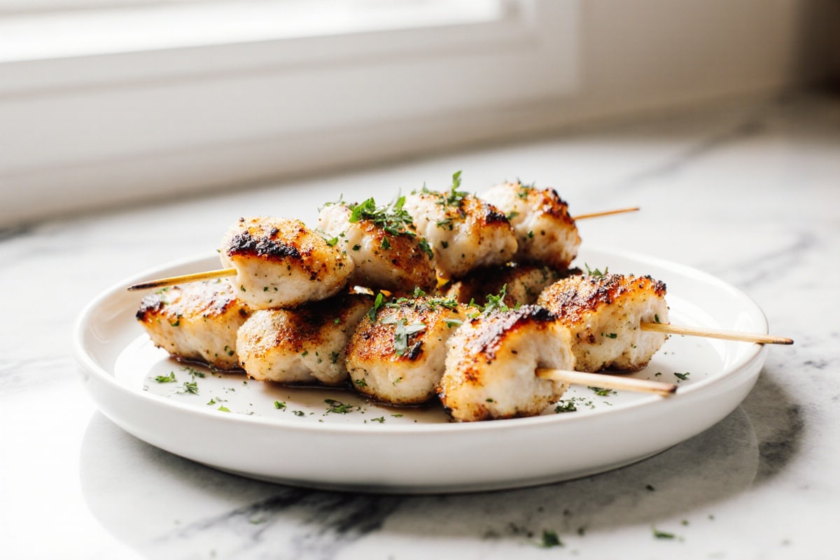 Einfaches Luftfritteuse Knoblauch Parmesan Hähnchenspieße Rezept 2 Luftfritteuse Knoblauch Parmesan Hähnchenspieße