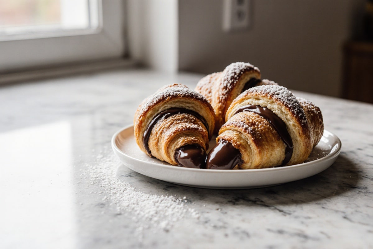 Schokocroissant aus der Heißluftfritteuse Rezept 2 Schokocroissant aus der Heißluftfritteuse
