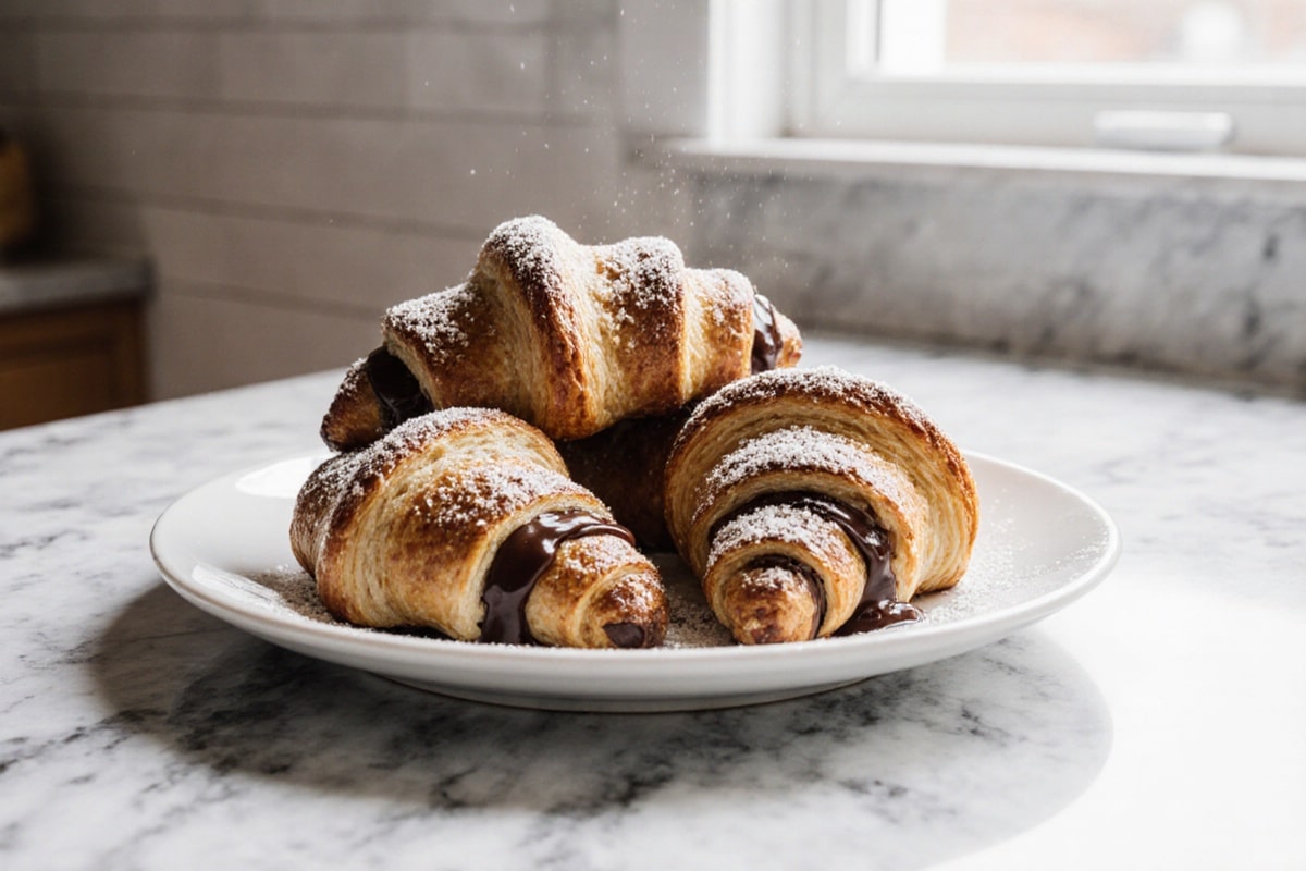 Schokocroissant aus der Heißluftfritteuse Rezept 1 Schokocroissant aus der Heißluftfritteuse